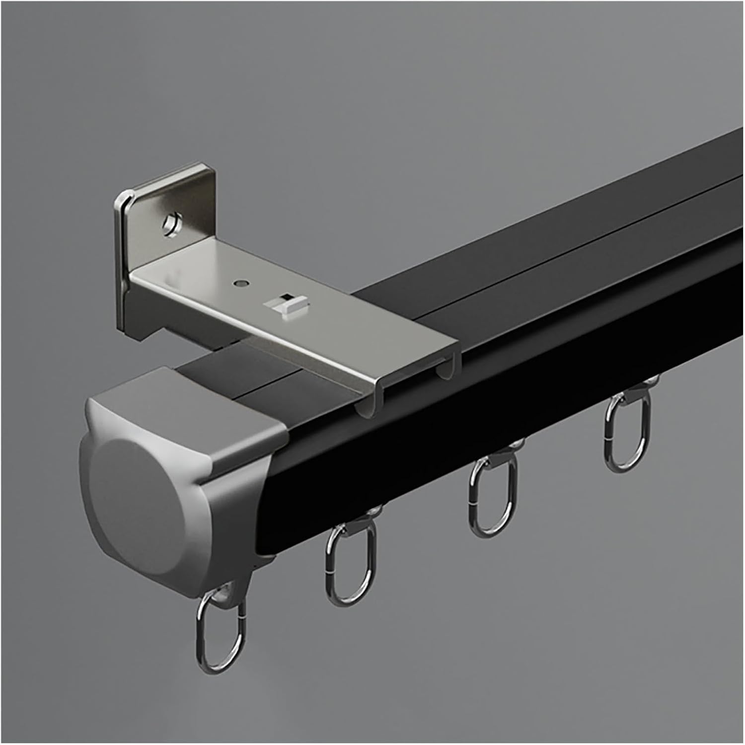 GLDYTVF Heavy Duty Black Aluminum Curtain Rod Wall Mount Set for Bedroom RV Outdoor & BalconyVersatile 310m Room Divider System 14m/46ft Length