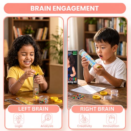 Image of Ratna's Kaleidoscope Making DIY Kit to Create Beautiful Patterns, Magical Educational Fun Birthday Gifts Toys for Kids 3+ Years