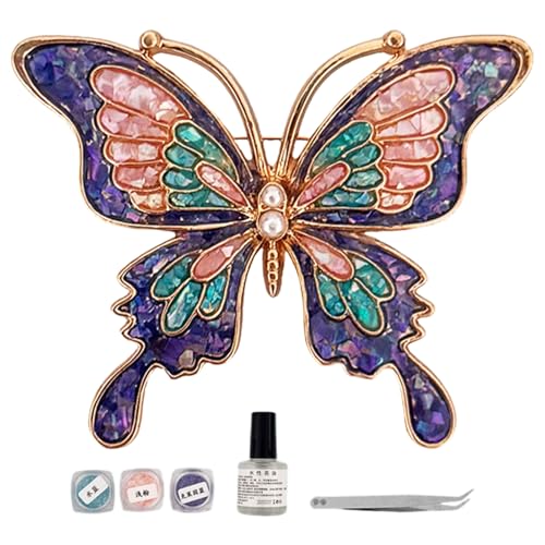 Broche Mariposa - Kit De Materiales DIY Con Gradiente De Colores - Juguetes De Broche De solapa En Forma De Mariposa | Para Mujer Madre Novia Cumpleaños Traje Vestido Mochila