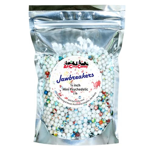 Mini Psychedelic Jawbreaker Candy 1/4-Inch - (3 LB or 1 LB Bulk Bag Options) (3LB Bag)
