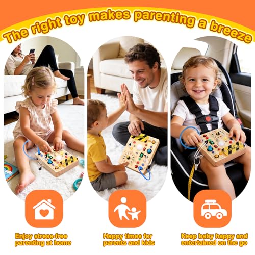 Image of Grarain Busy Board for Toddlers - Montessori Educational Toy for 1-3 Year Old Boys & Girls | Travel-Friendly Sensory Learning Activity | Ideal for Kids with Autism(Clocks Busy Board)