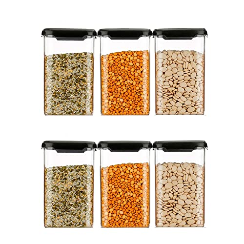Image of Kitchenwell 1100 ml Air Tight Containers For Kitchen Organizer Storage Set, Kitchen Accessories Items Kitchen Storage Set Kitchen Storage & Pantry Organization (Set Of (6)