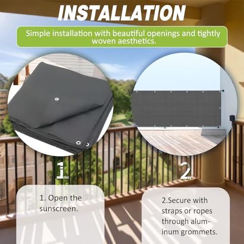 Biombo para balcón resistente a los rayos UV y la intemperie 5