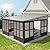 Domi 12x16FT Wall Mounted Sunroom, Wall Solarium with Aluminum PC Sloping Roof, Detachable PC Screen House, Lockable Sliding Front and Side Doors, Outdoor Lean-to Gazebo, Sun Room for Deck Patio