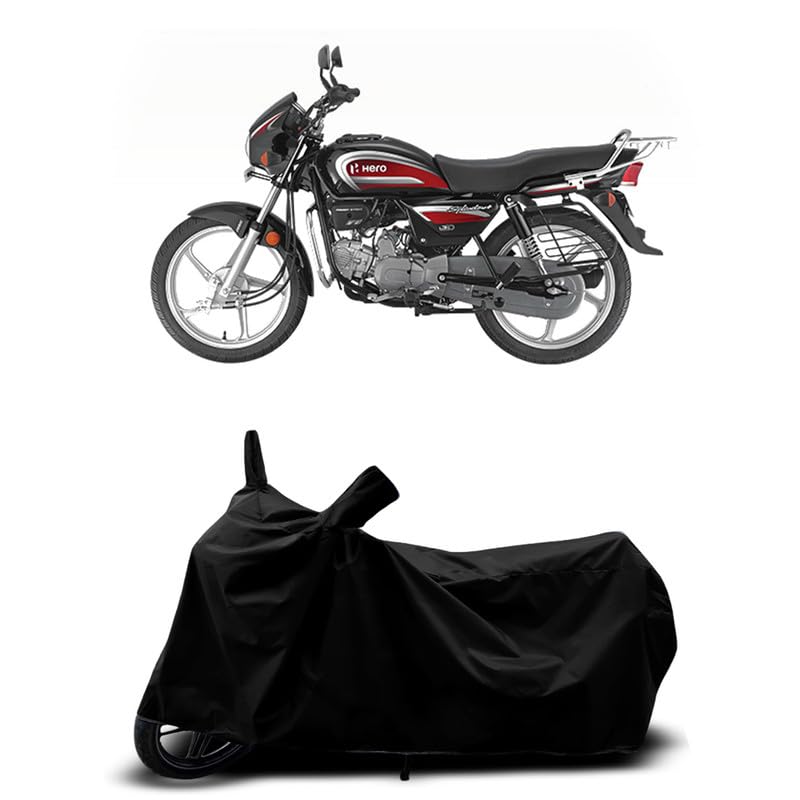 Image of DUFFEL-All Two Wheeler Bike /Scooty Body Cover Used for Hero Splendor+ New Heat Protectio /Water Resistance /UV-Rays /Birds Dropping /Scratchproof /Dust Proof /Waterproof All Variants [Black]