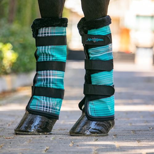 Image of Kensington Protective Products Horse Fly Boots - Fleece Trimmed - Stay-Up Technology - Protection from Insect Bites and UV Rays - Sold in Pairs (2 Boots)