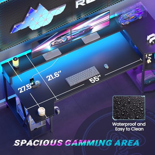 Luxury Gaming Desk with LED Lights