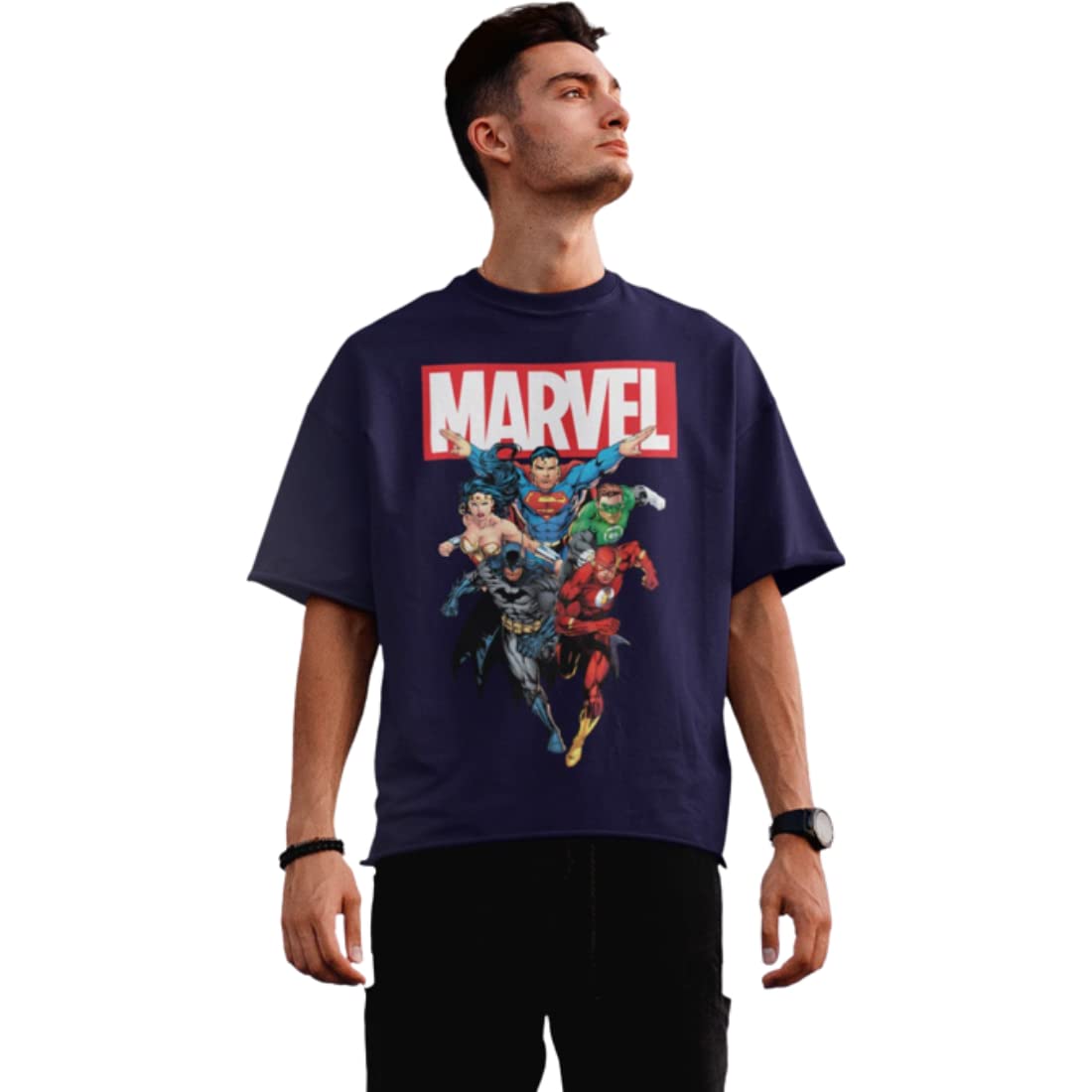 Printwear Men's Cotton Printed Half Sleeve Regular Fitmarvel Comic T-Shirt