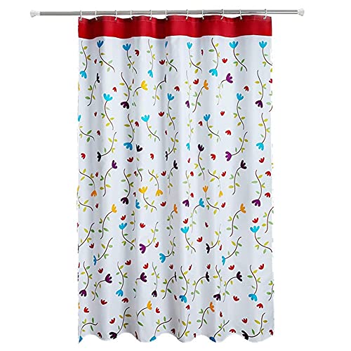 Rideau de douche en polyester imperméable et lavable large pour baignoire - 2