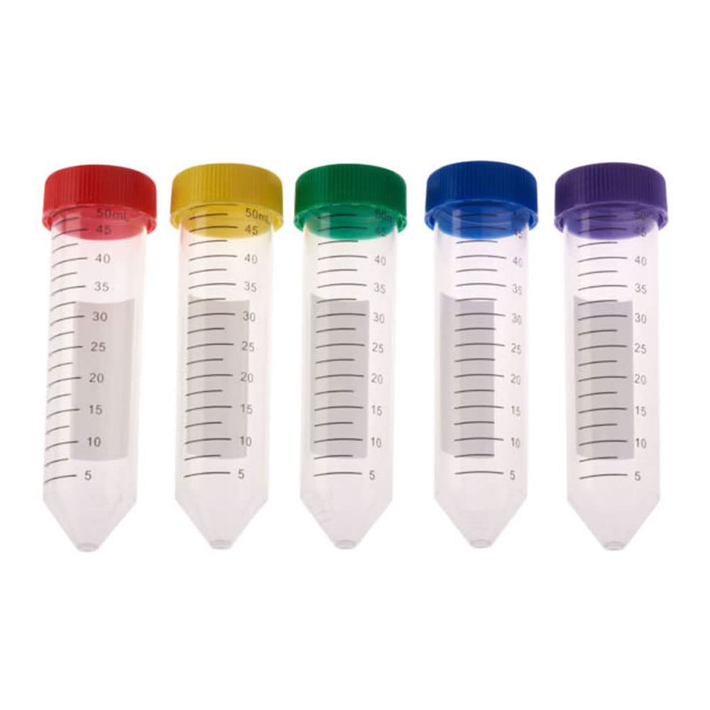 CELLTREAT 230421A - Tubo de centrífuga (50 ml, tapa de varios colores, bolsa estéril, polipropileno, 500 unidades)