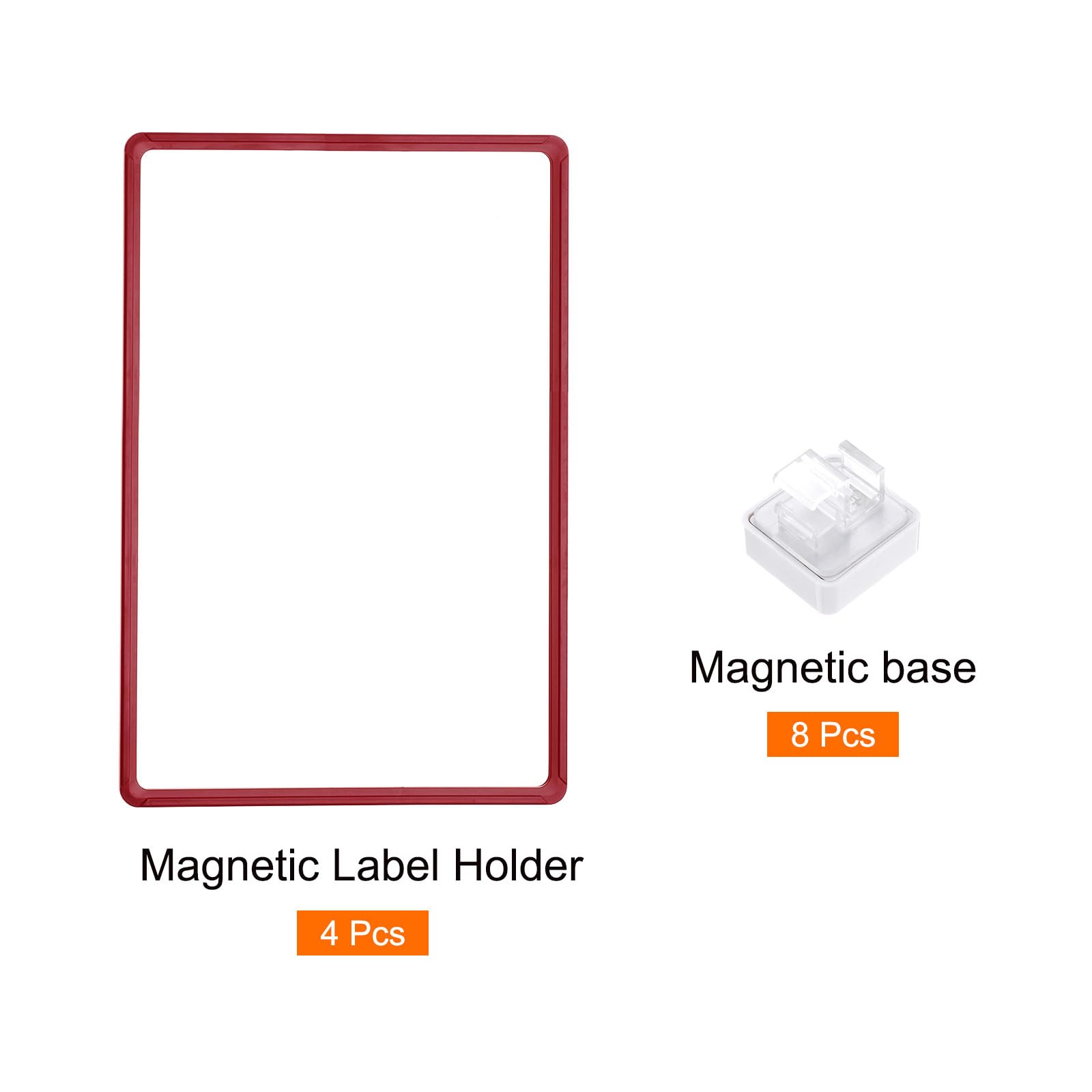 QUARKZMAN 4 Pièces Porte-Étiquette Magnétique 17 x 12 Pouces A3 Rouge