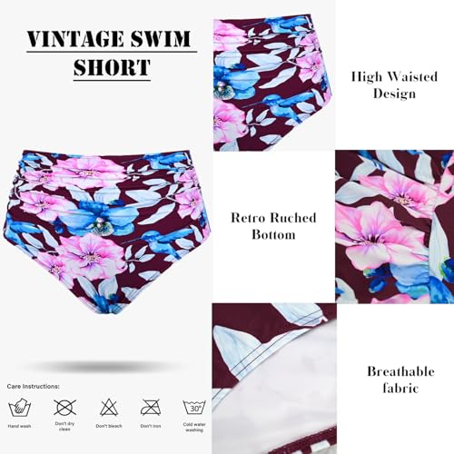 Image of Amy Babe Women's High Waisted Bikini Sets Push Up Twist Front Spaghetti Straps Ruched Two Piece Swimsuit Bathing Suit