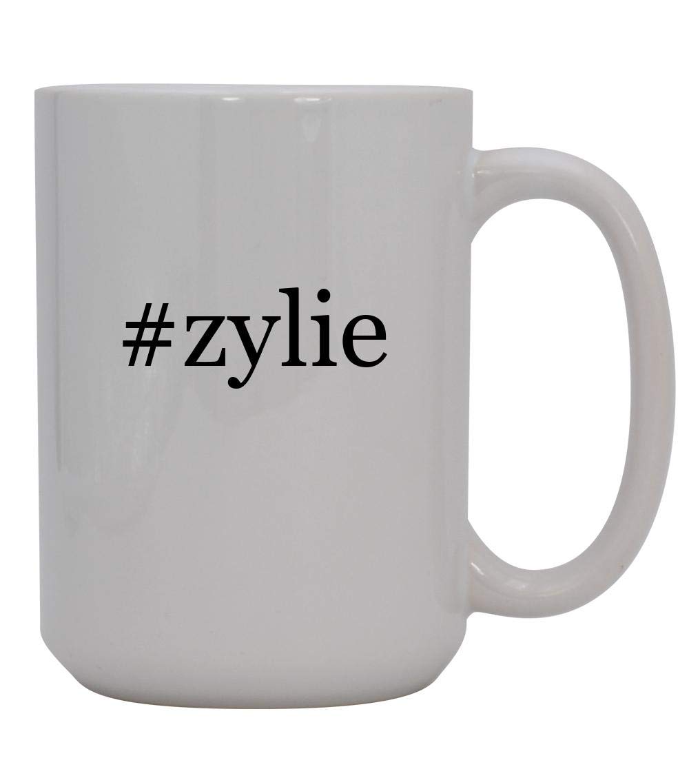 #zylie - 15oz Hashtag Ceramic White Coffee Mug Cup, White
