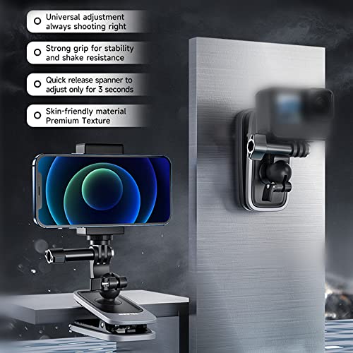 Backpack Clamp Body Cam Holder Clip Mount for GoPro Hero 11 10 9 8 7 6 5 Action Camera Outdoor First View Live Video Sho - Additional View