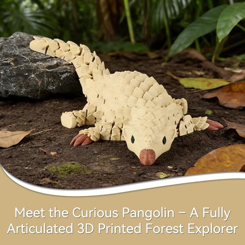 Yipintang 3D Printed Pangolin Desk Decor, 8.3" Reinforced Articulated Figure, Heavy-Duty Strong Joints, Poseable Scaled Collectible for Office Desk & Shelf Display, Unique Gift — view 2