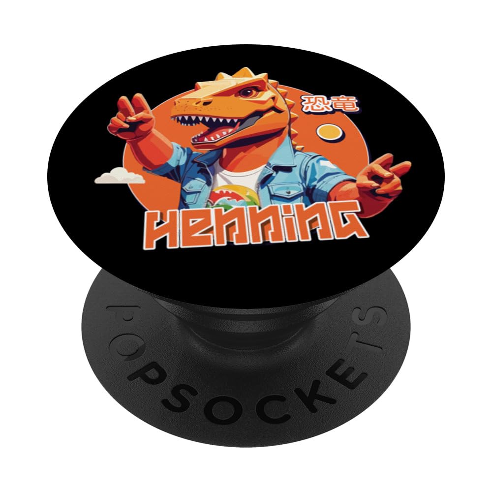HENNING - Cute Boys Name with cool T-REX PopSockets Swappable PopGrip