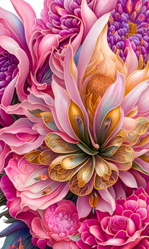 Toile fleurs élégantes SERENDIPITP 58x90 cm pour déco salon zen