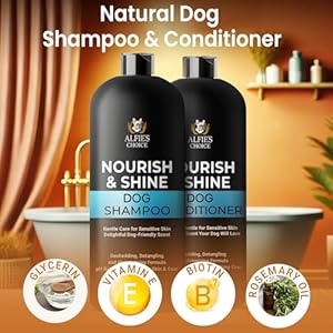 Dog Shampoo and Conditioner Set for Allergies, Itching & Daily Use | Itchy Skin Relief & Odor Control | with Lavender & Rosemary Oils for Calming | Safe for Sensitive Skin | All Dogs, 16 fl oz x 2 Dog Shampoo and Conditioner Set for Allergies Itching Daily Use Itchy Skin Relief Odor Control with Lavender Rosemary Oils for Calming Safe for Sensitive Skin All Dogs 16 fl oz x 2