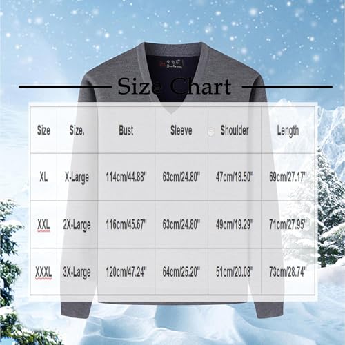 Mens V Neck Winter Warm Sweaters Long Sleeve Chunky Knit Tops Trendy Comfort Pullover Sweaters Casual Basic Clothes3