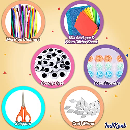 INDIKONB 22 in 1 Art and Craft Kit for Girls and Boys with Crafts Supplies Set All Craft Materials Items for Kids DIY for All Ages 8-10, Age 9-12, Age 12-16 Old - Art Kit # 2, Multicolour (Image - 4)