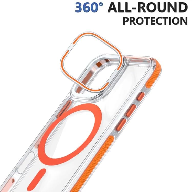 Image of MILLION CASES Back Cover Case for iPhone 14 Pro Shockproof Protective Crystal Mag-Safe Lens Bracket Case for Men & Boys(Black)