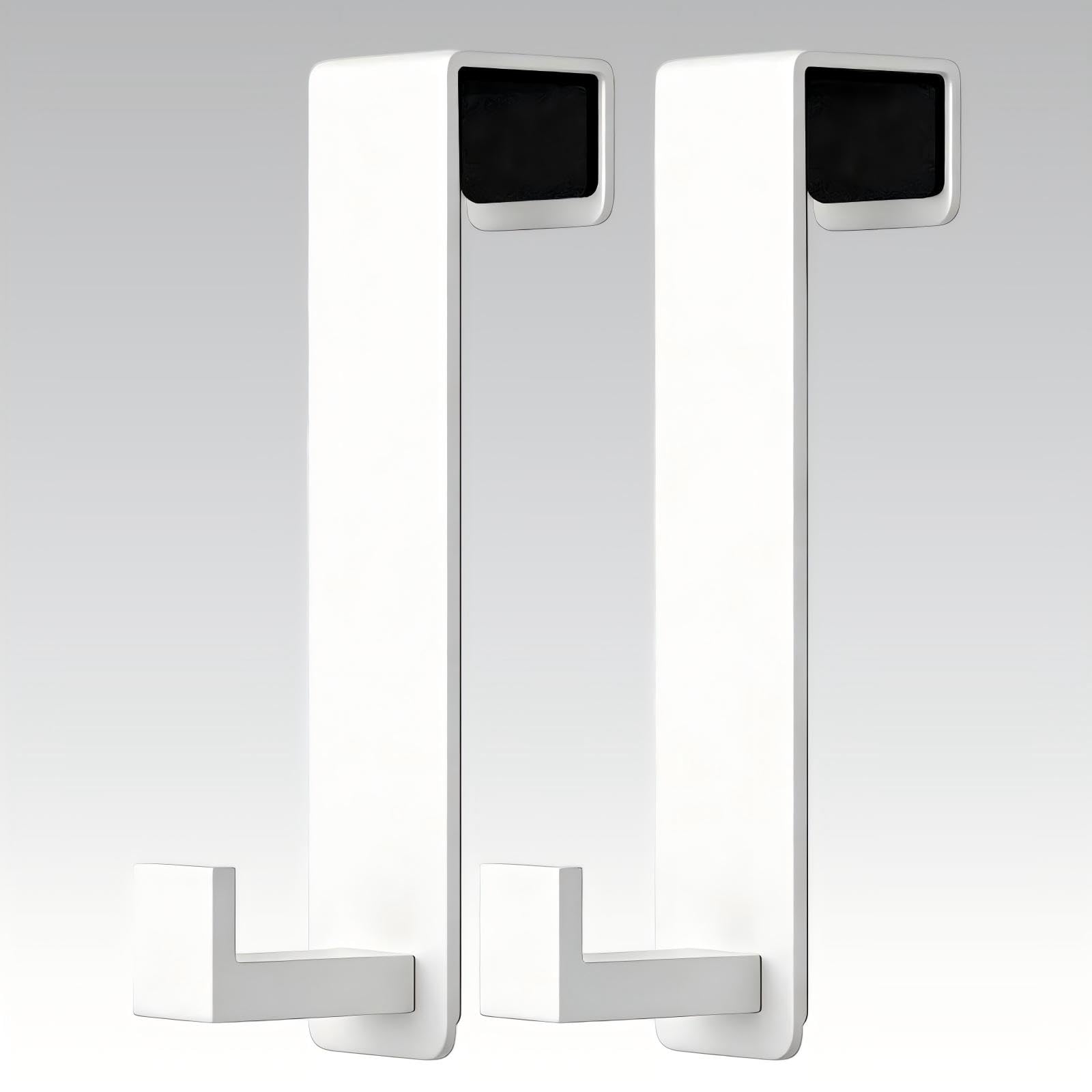 Stainless Steel Over The Door Hooks Heavy Duty, Door Mount Coat Rack Bathroom Towel Holder Towel Rack for Bedroom, Doors Hangers Towel Hooks for Bathroom Dorm Essentials (White, 2 Pack)