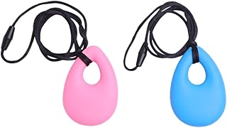 SECFOU 2 Pçs Brinquedo De Mastigar Para Crianças Colar Em Borracha Sensorial Meninas Mordendo Brinquedos Para Crianças Sensoriais Brinquedos De Mastigar Sensoriais Orais Para Crianças