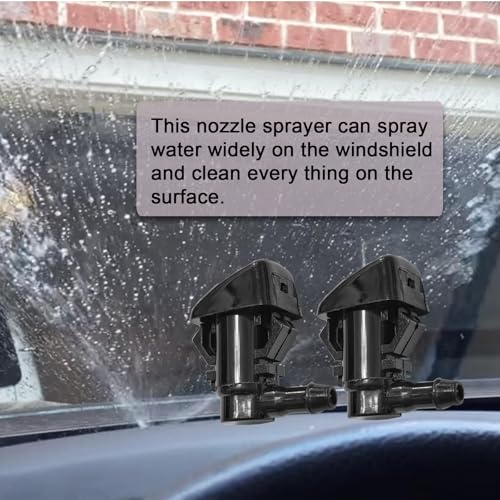Image of 7T4Z-17603-A Front Windshield Washer Nozzles Kit for 08-11 Ford Focus 07-11 Ford Edge 07-10 Lincoln MKX Replaces 8S4Z-17603-AA,8S4Z17603AA Wiper Spray Washer Jet with 3M Fluid Hose & 6 Connectors