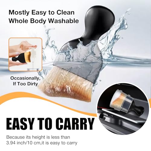 Image of Woyuosn Microfiber Car Detailing Brush - Dual Use for Wet & Dry Cleaning, Soft Bristles Interior Duster for Dashboard, Air Vents, Leather Seats, and Home Use