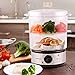 OVENTE 2 Tier Electric Food Steamer for Cooking Vegetables, Stainless Steel Base, Stackable and Dishwasher Safe Baskets, 400W with Auto Shutoff and 60-Minute Timer, 5 Quart Capacity, Silver FS62S