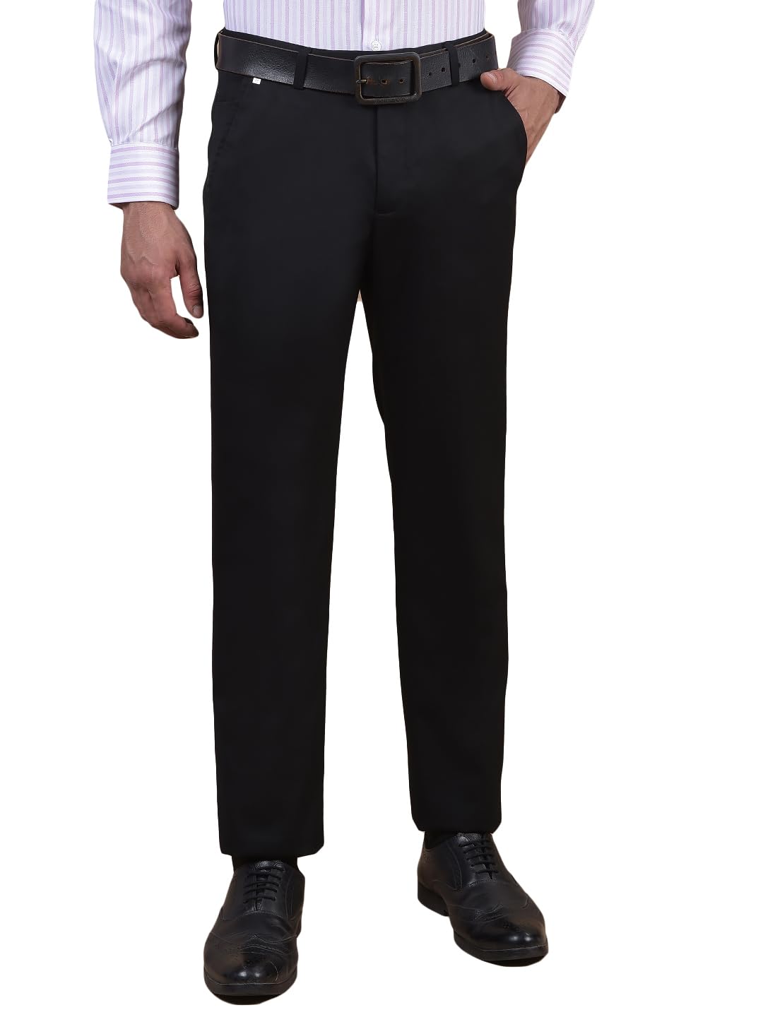 cantabil Men's Black Solid Formal Non Plated Regular Fit Trouser (MTRF00183A_Black_36)-picture-21