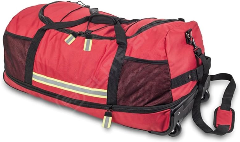 Roll&Fight's, Firefighter Roll-Up Bag, Backpack for Individual Protection Equipment, with Wheels, Red