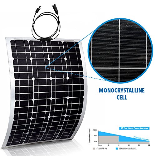 Genssi 4X 100W Mono Flexible Photovoltaic PV Solar Panel Module RV Boat Roof 400W Total
