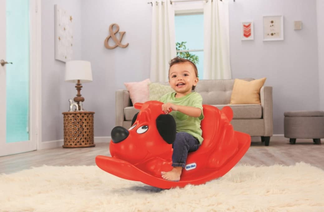 Little Tikes Cavallo a Dondolo, Gioco Attivo per Bambini, Manici con Impugnatura e Sella Stabile per Sicurezza, Costruzione Robusta, Cane, Rosso