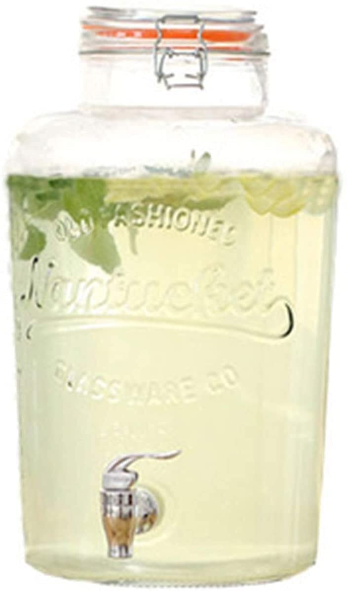 MYUYEE Beer Tower Dispenser, Drink Dispenser Juice Dispenser Wide Mouth Mason Jar Drink Dispenser For Iced Tea Fermenting And More Glass Beverage Drink Dispensers With Stand For