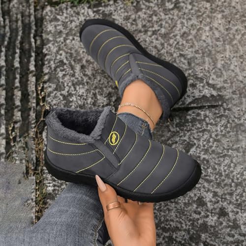 Womens Snow Boots Winter Warm Booties Fur Lined Anti-Slip Ankle Boots For Women 2025 Outdoor Slip On Waterproof Booties Comfortable Warm Shoes4