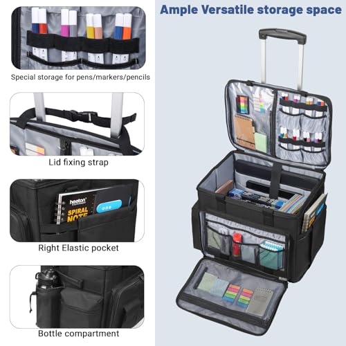 Timoxi Rolling Teacher Bag with Hard Support