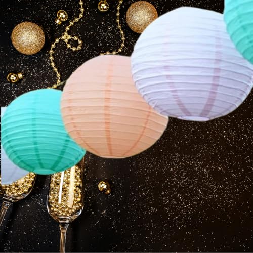 Image of WP WANNA PARTY Baby Hot Pink Paper Lanterns, Hanging Lanterns for Summer Barbecue Birthdays Holidays Picnic Party Supplies