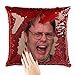 Plenty Dreams Dwight Schrute Housse de coussin réversible à paillettes avec motif sirène magique
