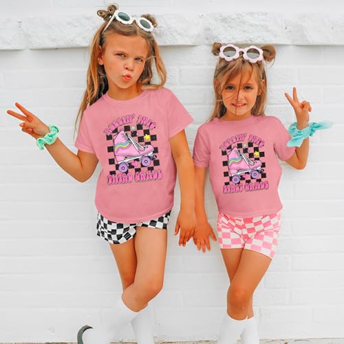 Image of SOFEON First Day of School Shirt for Girls Rollin' Into 1st /2nd /3rd Grade T-Shirt Back to School Skating Graphic Tees Tops