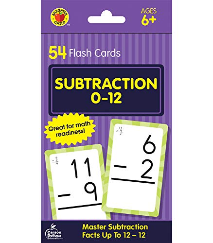 Carson Dellosa | Subtraction Flash Cards | Select Factors through 12, 54ct