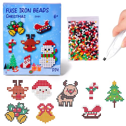 ElevaPulse 800 Stück Bügelperlen Weihnachten Set Kinder, Diy...