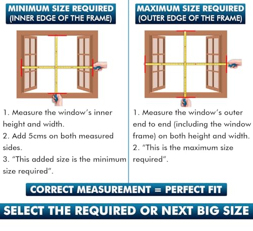 Image of LifeKrafts Customizable Pre-Stitched Polyester Window Mosquito Net with Self-Adhesive Hook Tape| Fits All Window Types | DIY Installation |Size 50x90cm /20x36Inches /1.64x2.95 Feet|Leaf Pattern -Black