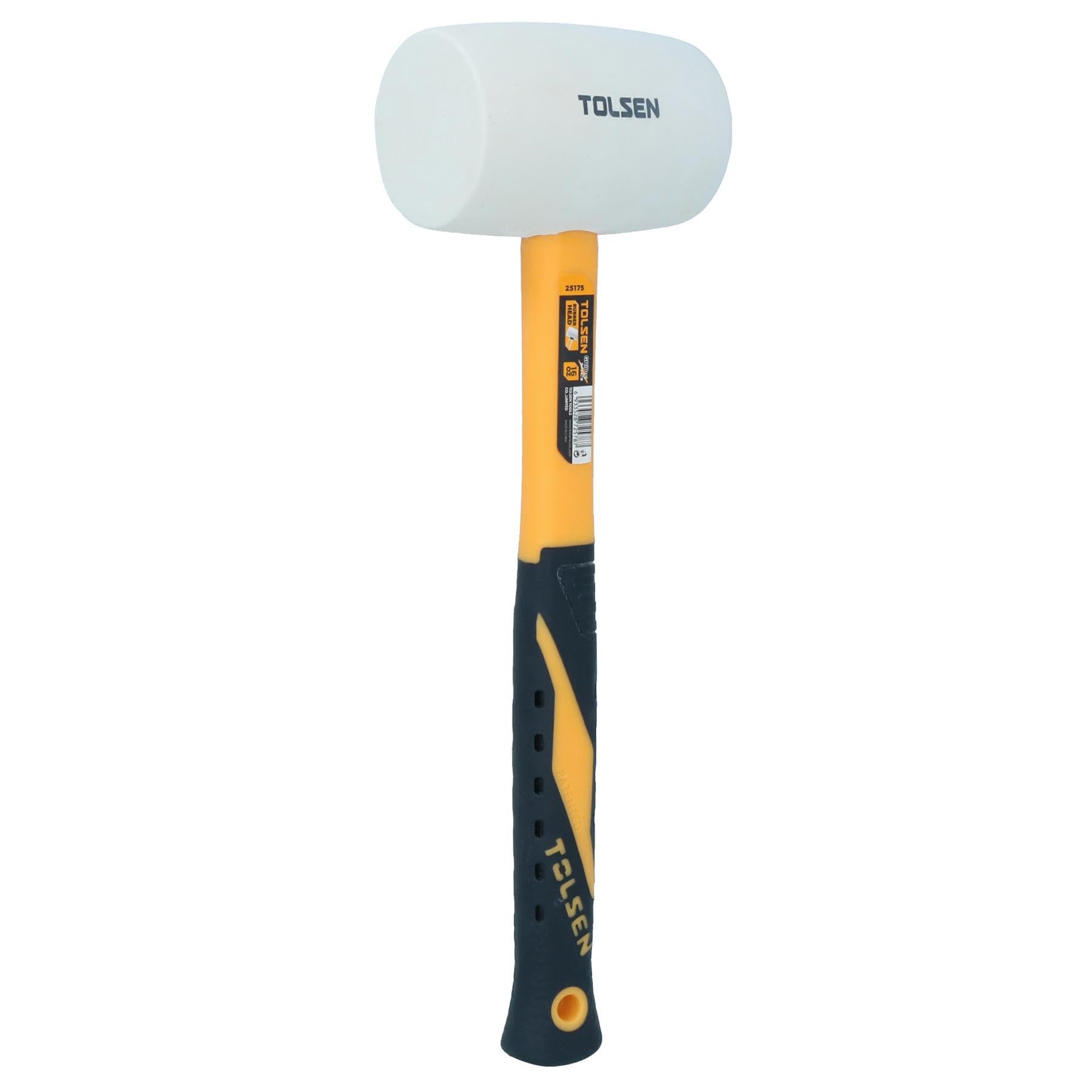Ab Tools White 32Oz Rubber Mallet With Fibreglass Handle Hammer Non Marking Head