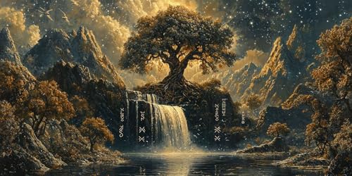 Kit d'Art Diamant DIY Vallée des grands arbres pour un moment de détente antistress