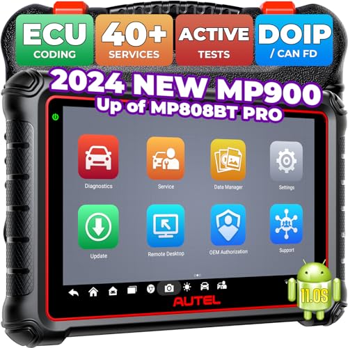 Autel MaxiPRO MP900 Scanner, 2024 DoIP/CAN-FD MP900, Same as MP900BT, Upgraded of MP808BT PRO MS906BT MP808S DS808 MX900, Pro ECU Coding, 3000+Bidirectional, 40+ Services, Auto VIN, OS 11,FCA SGW