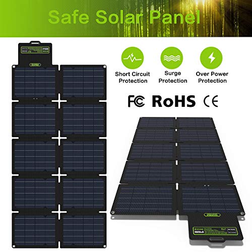 Topsolar Solarfairy 60W Portable Foldable Solar Panel Charger Kit 18V Dc Output For Portable Generator Power Station + 12V Rv Boat Car Battery + Usb & Type C For Cell Phone Tablet #TOP4