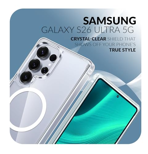 Image of ShieldTech Crystal Clear Mobile Phone Case Cover for Samsung Galaxy S26 Ultra 5G with Screen Guard | Mag-Safe Compatible Shockproof TPU Transparent Back Cover Case for Samsung Galaxy S26 Ultra
