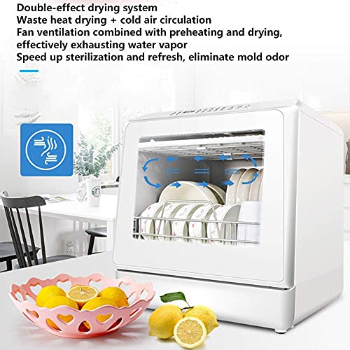 Kitchenmini Vaatwasser Tafelblad Portable Home Vrijstaande Vaatwasser Energiezuinig, Touch The Button 360 Graden En Spray 72 °; Sterilisatie Op Hoge Temperatuur Voor 4-6 Personen praktisch - Afbeelding 3