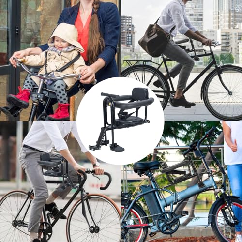 PEESHON Fahrrad Kindersitz Vorne, Abnehmbarer Kindersitz Fahrrad mit Leitplanke, Rückenlehne, Pedal, für Kinder von 2~6 Jahren (bis zu 30 kg), Geeignet für Mountainbikes, Citybikes, Falträder